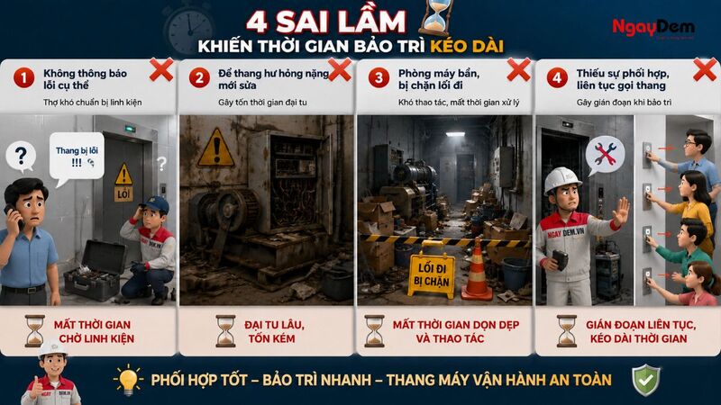 Những sai lầm khiến thời gian bảo trì kéo dài hơn dự kiến