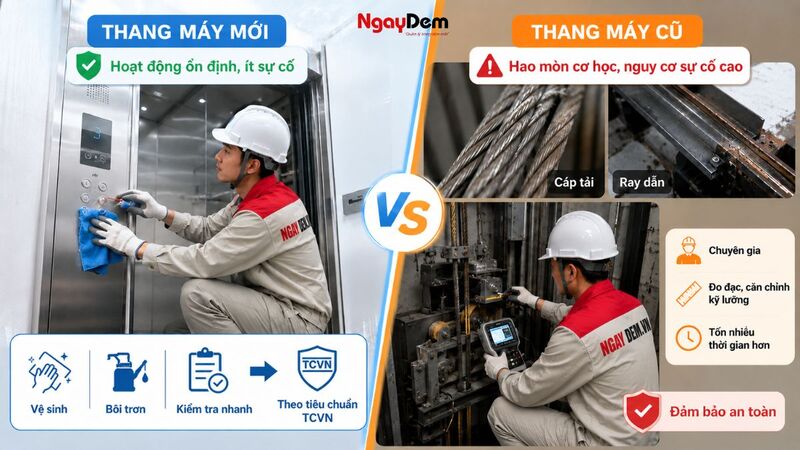Tình trạng và tuổi đời của thang máy
