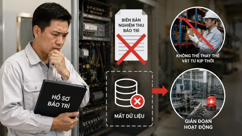 Không lưu hồ sơ bảo trì định kỳ