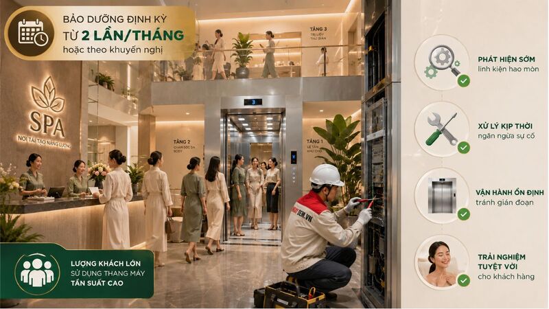 Spa nhiều tầng, lượng khách lớn