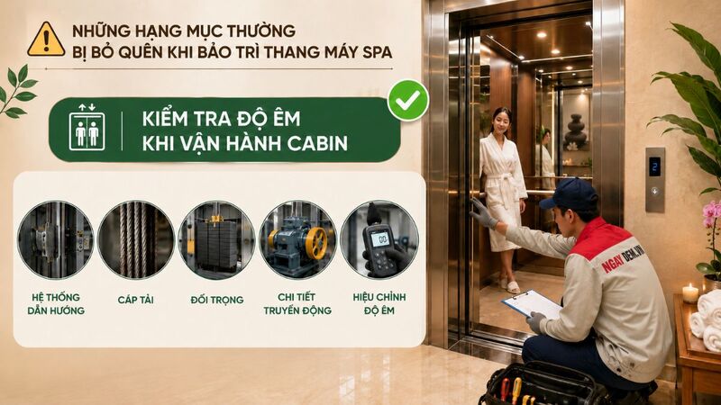 Kiểm tra độ êm khi vận hành cabin