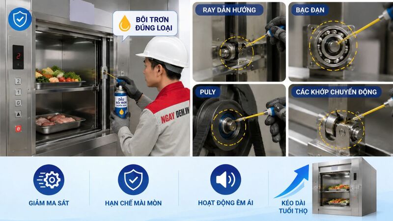 Bôi trơn các bộ phận chuyển động