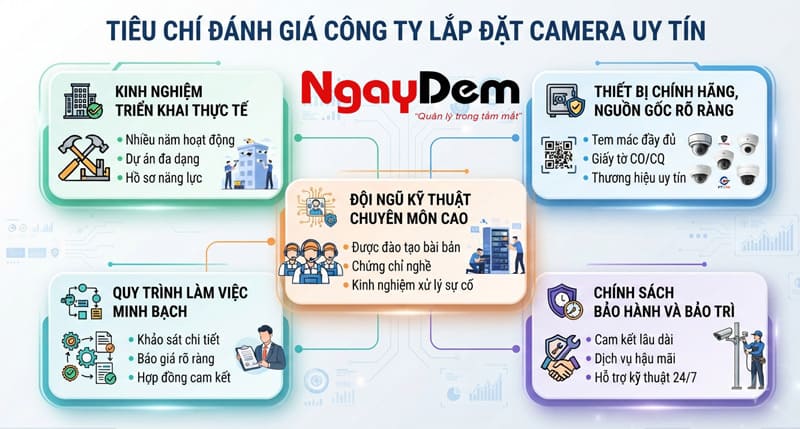 Các tiêu chí đánh giá công ty lắp đặt camera uy tín