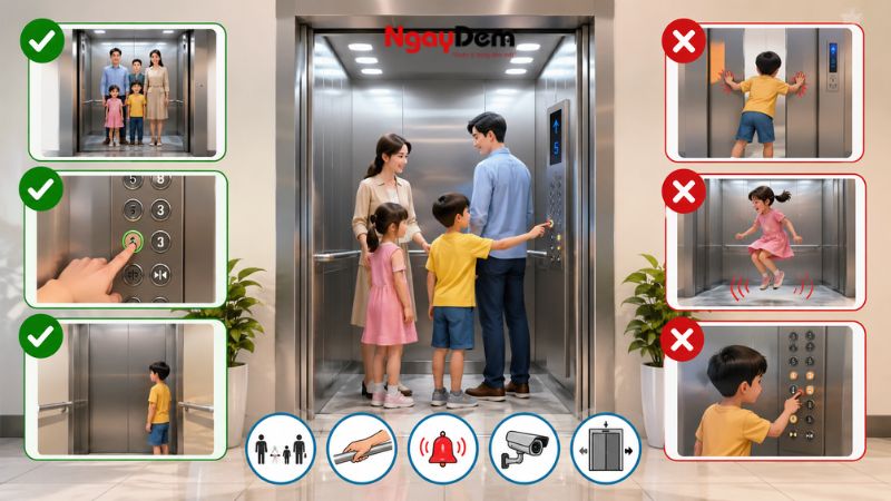 Sử dụng thang máy đúng hướng dẫn từ nhà sản xuất