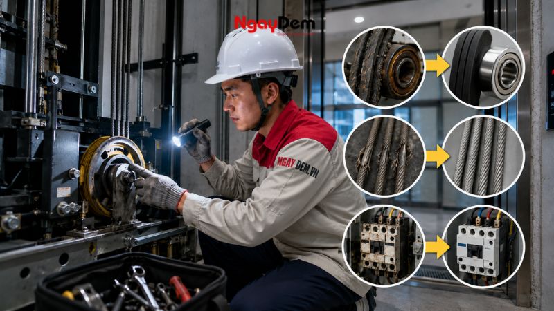 Kiểm tra và thay thế linh kiện hao mòn kịp thời