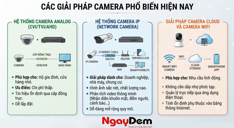 Các giải pháp camera phổ biến hiện nay