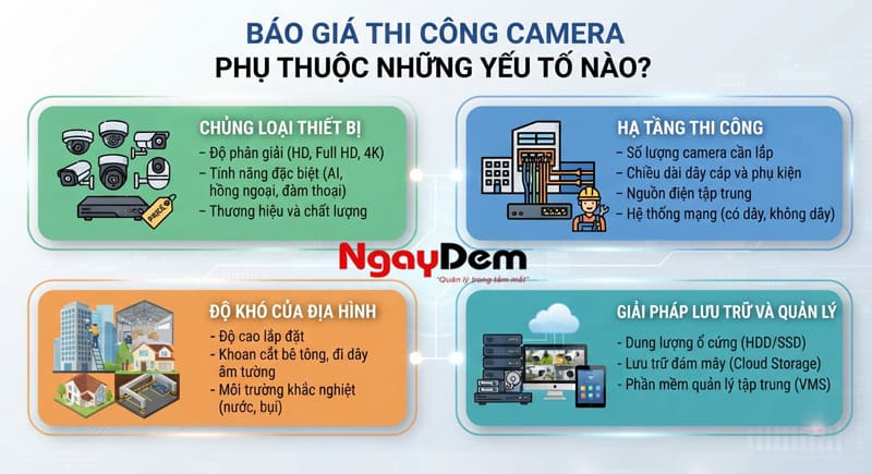 Báo giá thi công camera phụ thuộc những yếu tố nào?