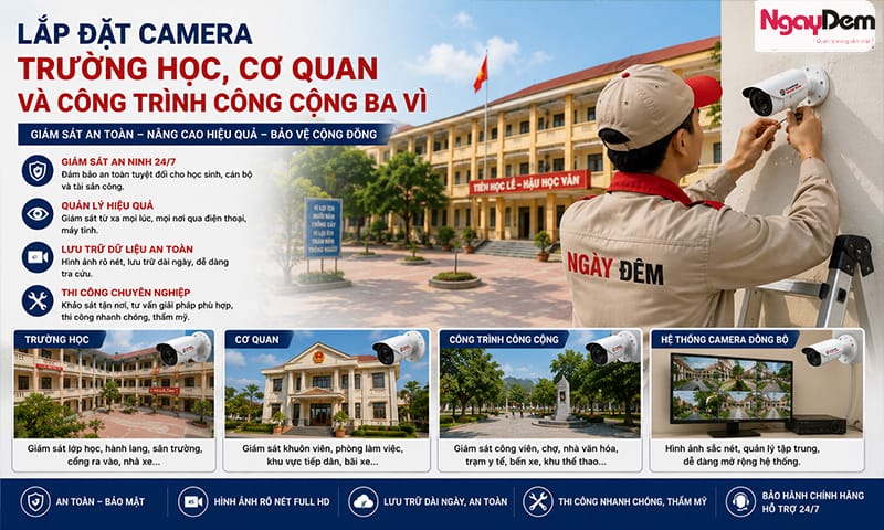 Camera Ngày Đêm - lắp đặt camera cho trường học, cơ quan, doanh nghiệp với đa dạng mẫu mã và hãng camera phù hợp tài chính lắp đặt camera Ba Vì