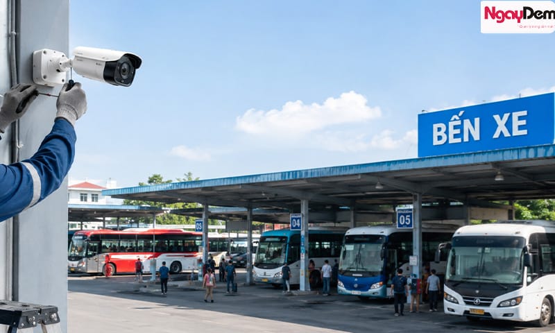 Triển khai lắp đặt camera cho bến xe tại các vị trí dễ quản lý và kiểm soát lắp đặt camera cho bến xe