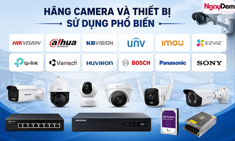 Hãng và loại camera cũng là yếu tố ảnh hưởng đến giá lắp đặt camera cho bến xe, nhà ga, sân bay lắp đặt camera cho bến xe