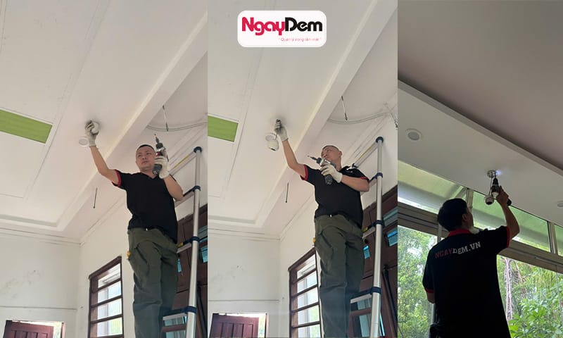 Triển khai lắp đặt camera cho trường học ở các khu vực hành lang, phòng học,.. lắp đặt camera cho Học Viện Mầm Non Đa Trí Tuệ AMI