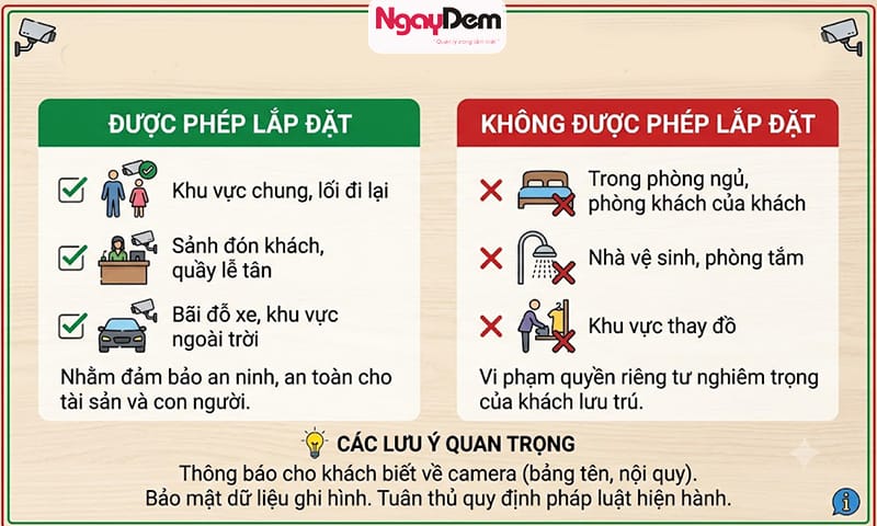 Những quy định cần lưu ý khi muốn lắp đặt camera cho villa, resort, homestay lắp đặt camera cho homestay