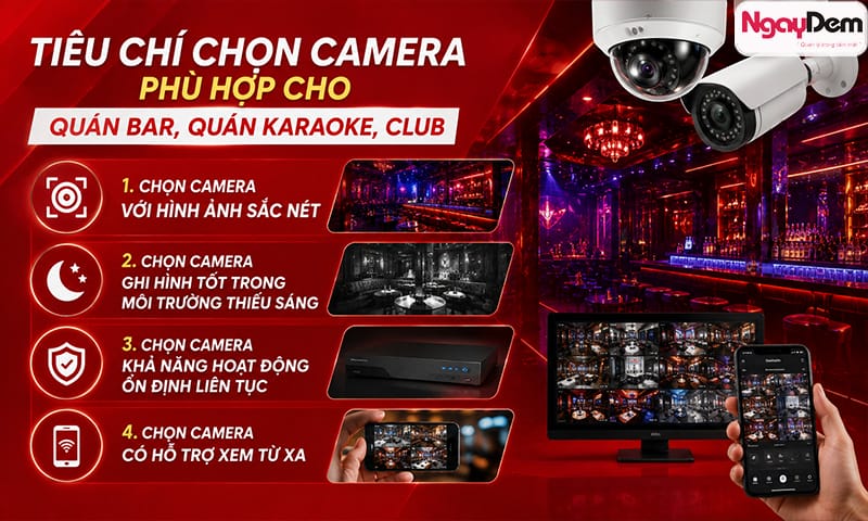 Lắp đặt camera cho quán karaoke, quán bar/club