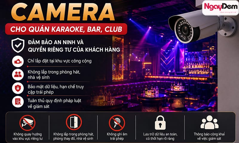 Lắp đặt camera cho quán karaoke, quán bar/club