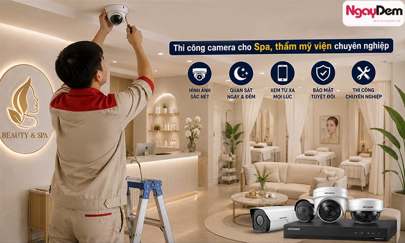 Lắp đặt camera cho spa