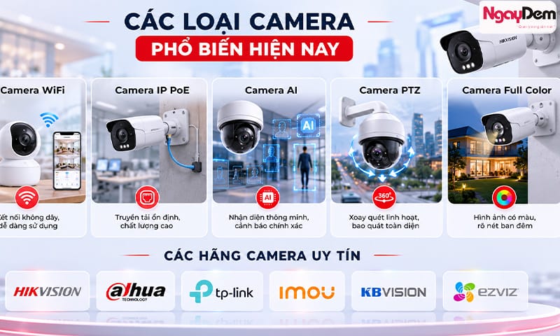 Cùng điểm qua các loại camera và hãng thương hiệu phổ biến hiện nay lắp đặt camera Chương Mỹ
