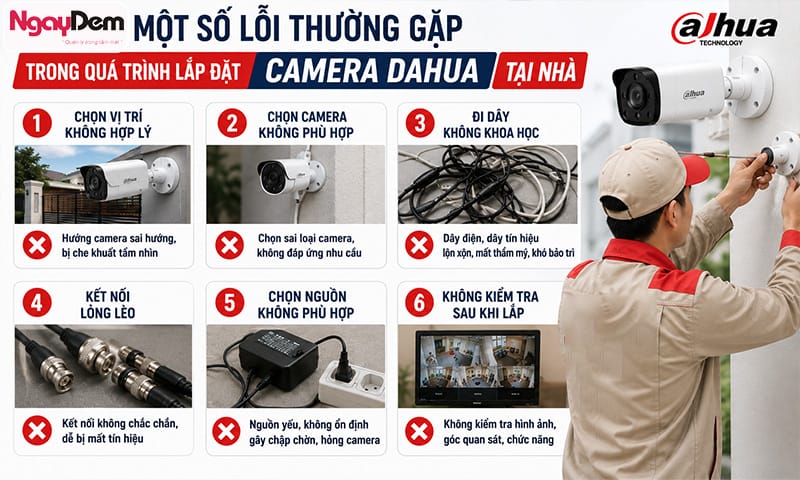 Lỗi thường gặp cần phải lưu ý khi lắp đặt camera Dahua có thể bạn chưa biết lắp đặt camera dahua