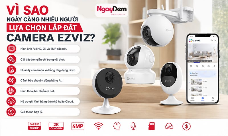Điểm ưu việt của camera Ezviz khiến khách hàng luôn tin chọn lắp đặt camera Ezviz