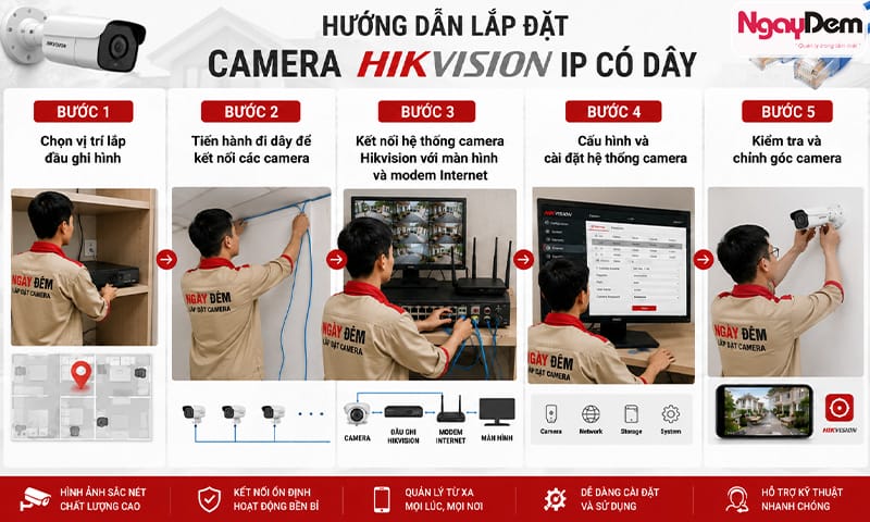 Cách lắp đặt camera Hikvision có dây chi tiết tại nhà đơn giản lắp đặt camera Hikvision