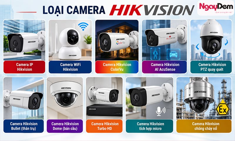 Camera Hikvision đa dạng loại sản phẩm phù hợp với nhu cầu lắp đặt của khách hàng lắp đặt camera Hikvision