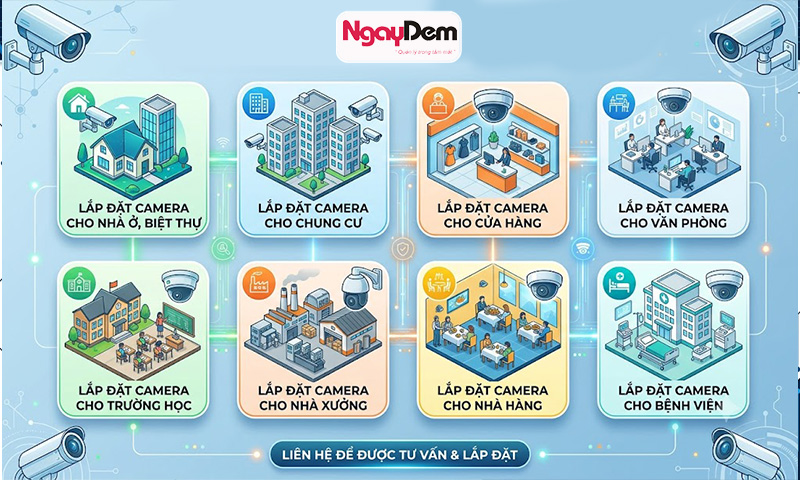 Thi công lắp đặt camera Hoài Đức cho mọi công trình lắp đặt camera Hoài Đức