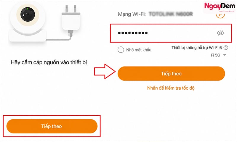 Chọn mạng wifi bạn đang dùng để kết nối lắp đặt camera Imou