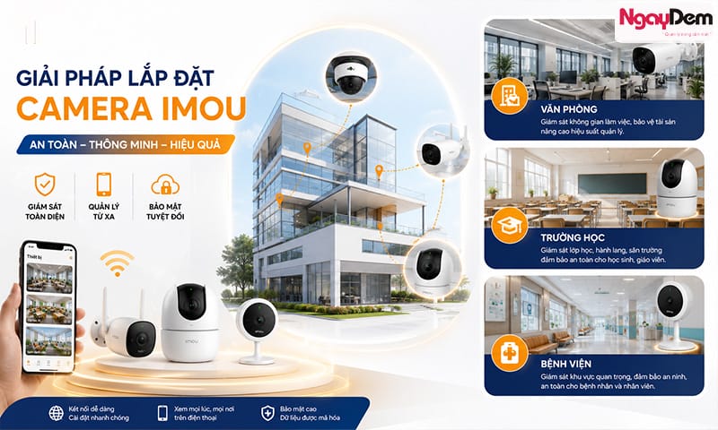 Trường học, bệnh viện, văn phòng an ninh đảm bảo, dễ dàng quản lý, giám sát lắp đặt camera Imou