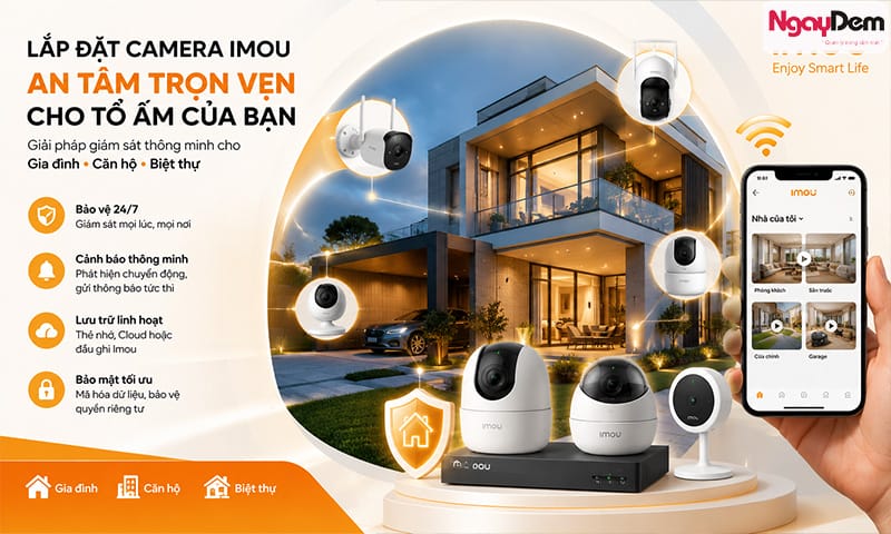Thi công lắp đặt camera Imou cho gia đình, căn hộ đảm bảo an ninh lắp đặt camera Imou