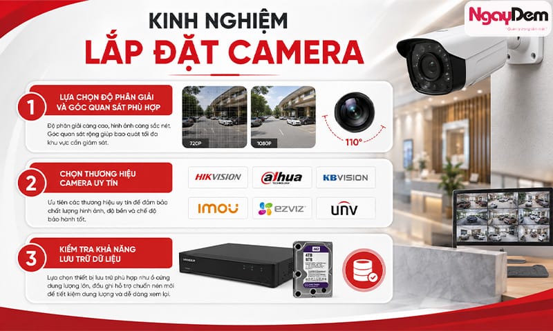 Những điều cần lưu ý khi lắp đặt camera an ninh lắp đặt camera Nam Từ Liêm