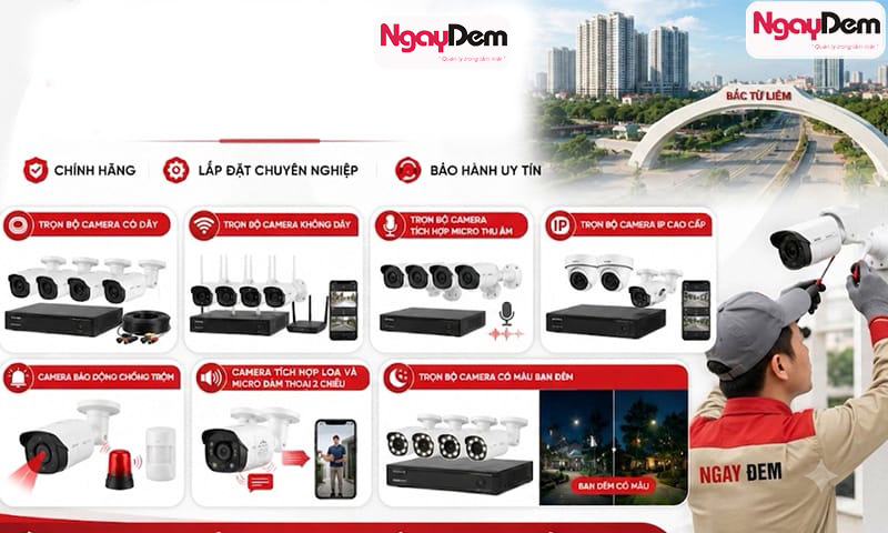 Thi công lắp đặt camera trọn gói giá rẻ tại Nam Từ Liêm lắp đặt camera Nam Từ Liêm