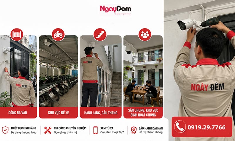 Chọn Cơ điện Ngày Đêm an tâm dịch vụ lắp đặt camera giám sát nhà trọ lắp đặt camera nhà trọ