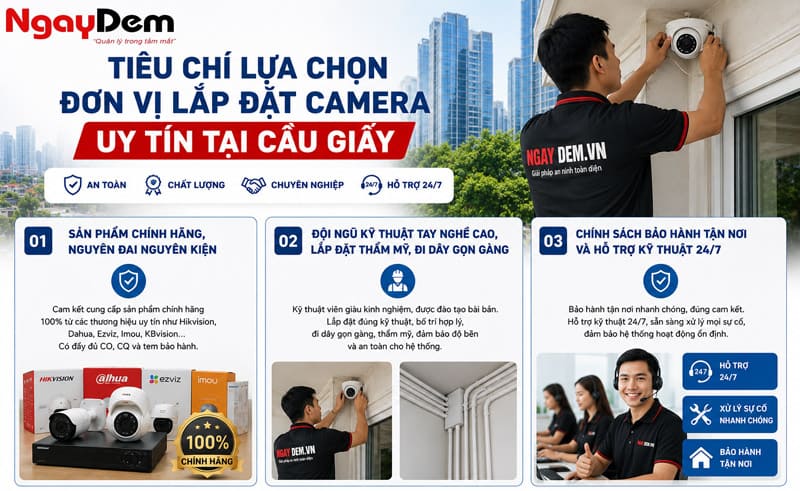 Tiêu chí lựa chọn đơn vị lắp đặt camera uy tín tại Cầu Giấy