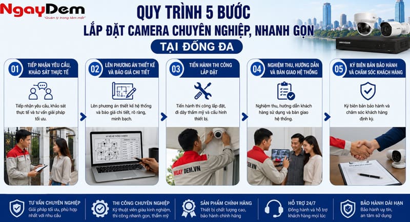 Quy trình 5 bước lắp đặt camera chuyên nghiệp, nhanh gọn tại Đống Đa