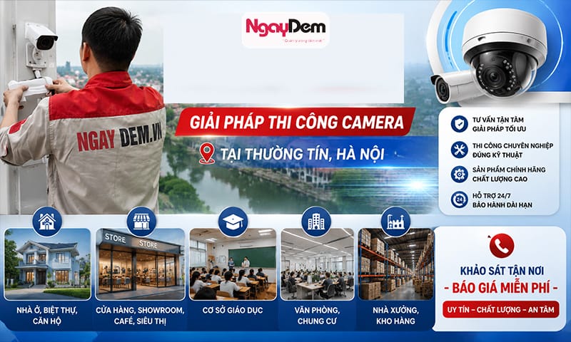Giải pháp thực hiện thi công camera Thường Tín cho mọi công trình lắp đặt camera tại Thường Tín