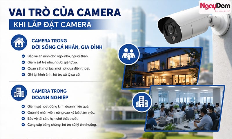 Camera đóng vai trò quan trọng trong gia đình và doanh nghiệp quản lý, giám sát dễ dàng lắp đặt camera Thanh Oai