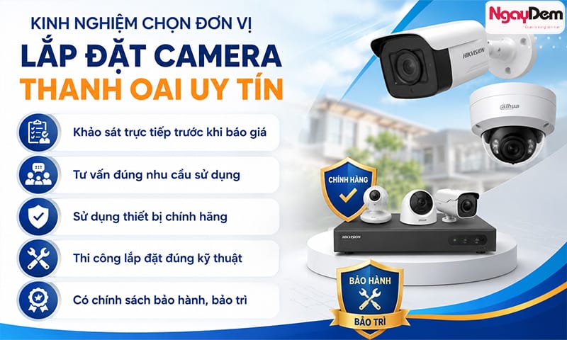 Để chọn được đơn vị thi công camera Thanh Oai uy tin cần phải đủ các tiêu chí sau lắp đặt camera Thanh Oai