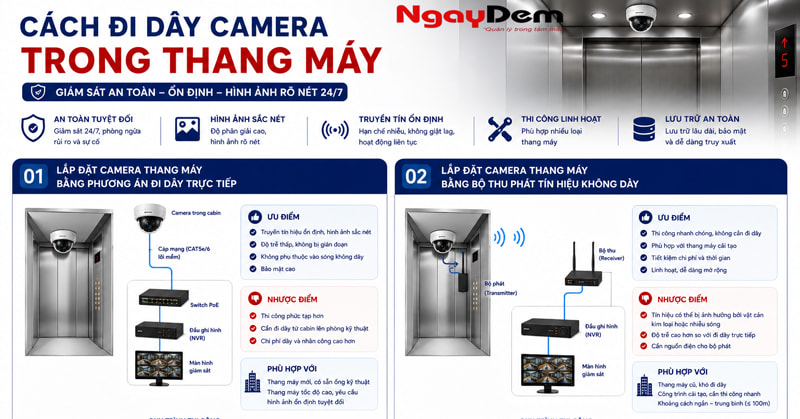 Cách đi dây camera trong thang máy phổ biến Cách đi dây camera trong thang máy phổ biến