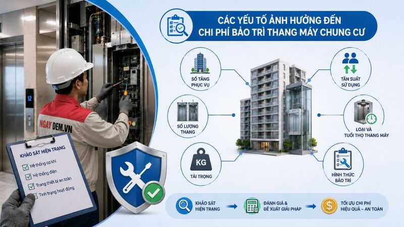 Những yếu tố ảnh hưởng đến chi phí bảo trì thang máy chung cư