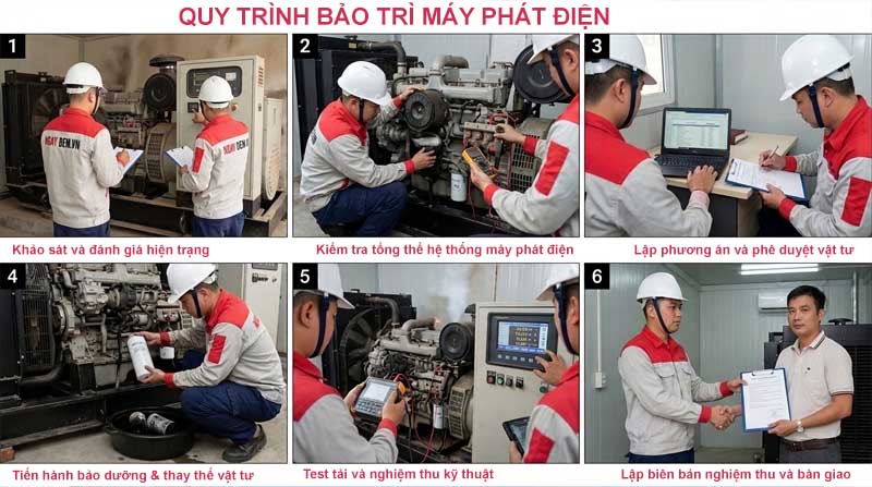 Quy trình bảo trì bảo dưỡng máy phát điện công nghiệp chuẩn kỹ thuật