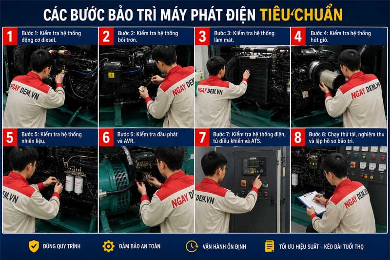 Quy trình bảo trì bảo dưỡng máy phát điện diesel chuẩn kỹ thuật
