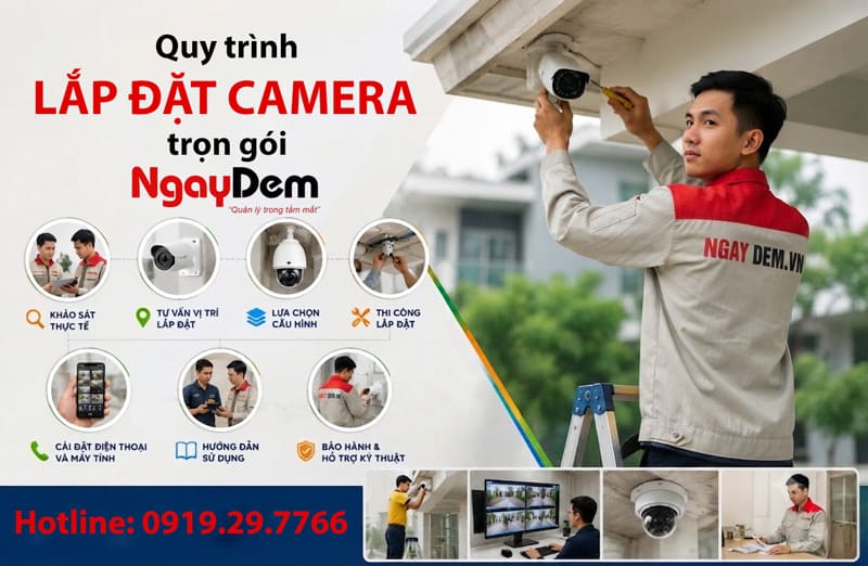Quy trình các bước lắp đặt camera trọn gói tại Ngay Đêm