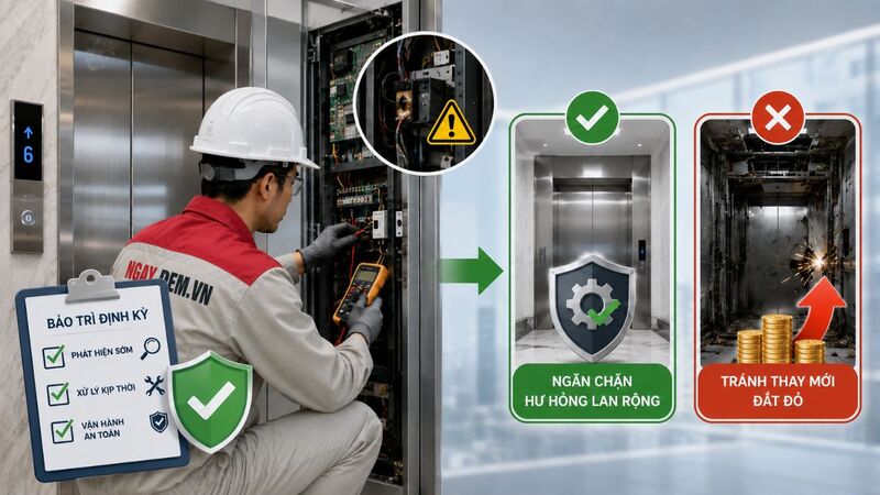 Bảo trì - bảo dưỡng thang máy định kỳ giúp tiết kiệm chi phí sửa chữa lớn