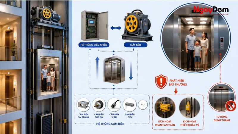 Cách hoạt động của thang máy chung cư
