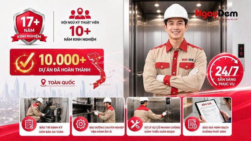 Cơ Điện Ngày Đêm - Dịch vụ bảo trì, bảo dưỡng thang máy Hyundai chuyên nghiệp