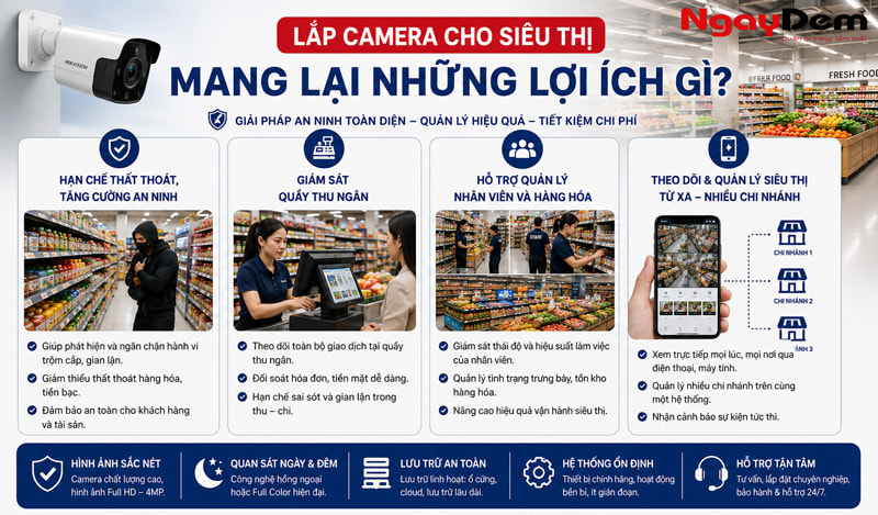 Lắp camera cho siêu thị mang lại những lợi ích gì?