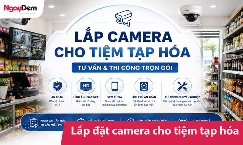 Lắp camera cho tiệm tạp hóa – Tư vấn & Thi công trọn gói Lắp camera cho tiệm tạp hóa – Tư vấn & Thi công trọn gói