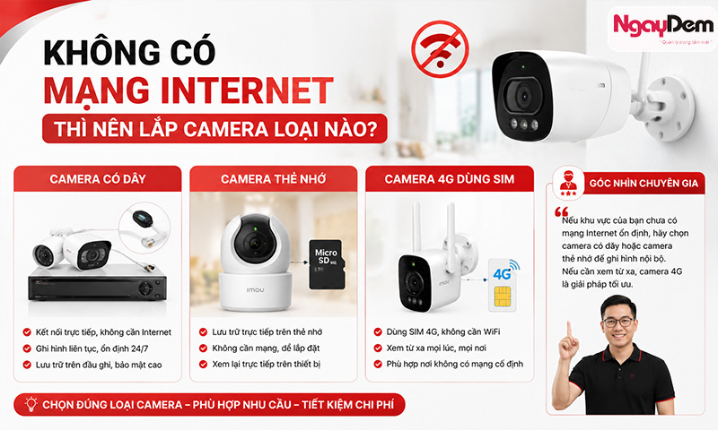 lắp camera có cần mạng không