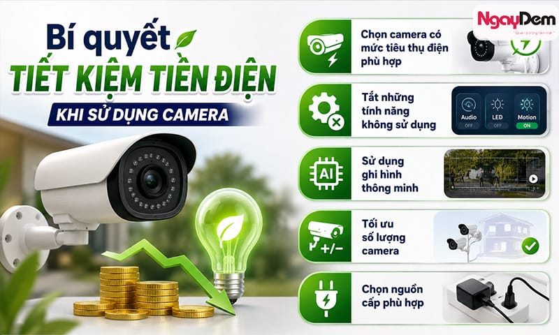 Để tiết kiệm điện có thể điểm qua các bí quyết sau Lắp camera có tốn điện không