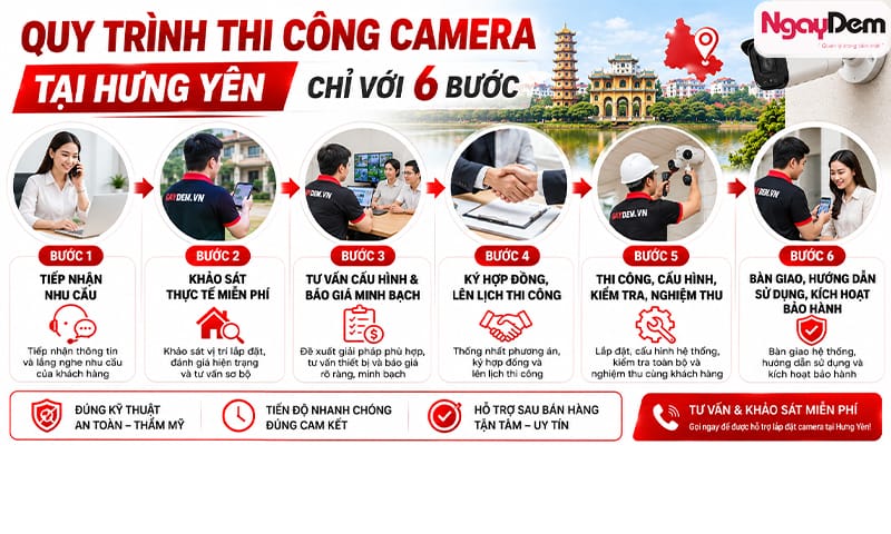 Quy trình lắp camera tại Hưng yên chuẩn chỉ với 6 bước đơn giản lắp camera tại Hưng Yên