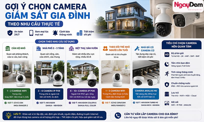 lắp camera tại nhà loại nào tốt